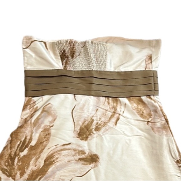 Anthropology Watercolored Strapless Silk Dress Size 6 Petite - Picture 6 of 8